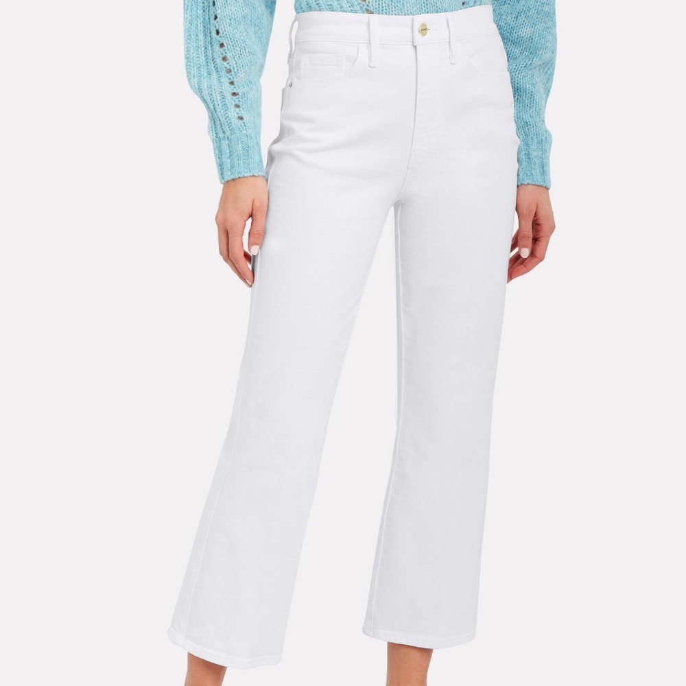 Frame Le Sylvie Kick Boot Jeans White New with Tag